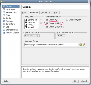 VirtualBox IO-APIC Settings